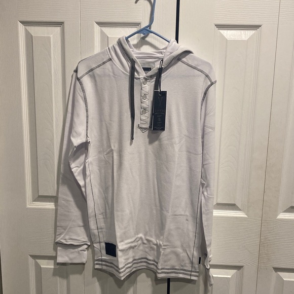 Nwt  zimego White Hoodie Sweatshirt size m - Picture 1 of 5